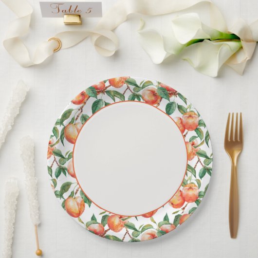 Pfirsich Obst Junggesellinnenabschied Pappteller (Hochzeit)