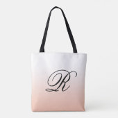 Pfirsich Ombre über jede Farbe mit Monogramm Tasche (Rückseite)