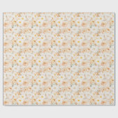 Pfirsich Orange Blumen Geburtstag Geschenkpapier (Flach)