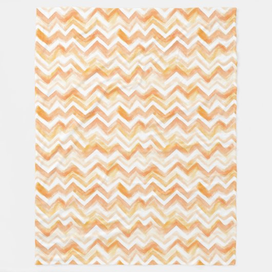 Pfirsich Orange Chevron Streifen Fleecedecke (Vorderseite)