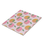 Pfirsich Orange Frucht Muster Rosa Fliese (Seite)