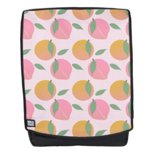 Pfirsich Orange Frucht Muster Rosa Rucksack