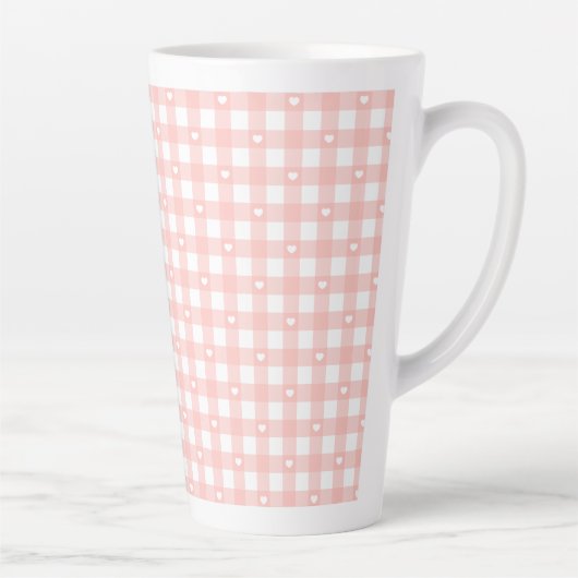 Pfirsich Orange Karos Milchtasse (Rechts)