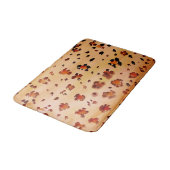 Pfirsich Orange Leopard Tierdruck Wasserfarbe Badematte (Schrägansicht)
