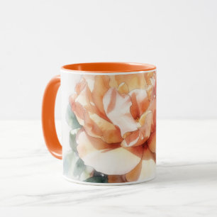 Pfirsich Orange Rose Blumige Kunst Tasse Blume