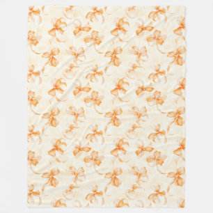 Pfirsich Orange Schleifen Fleecedecke