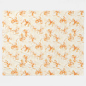 Pfirsich Orange Schleifen Fleecedecke (Vorderseite (Horizontal))