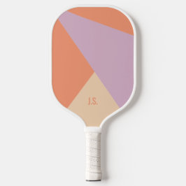 Pfirsich Orange Und Lavendel Geometrische Farbblöc Pickleball Schläger