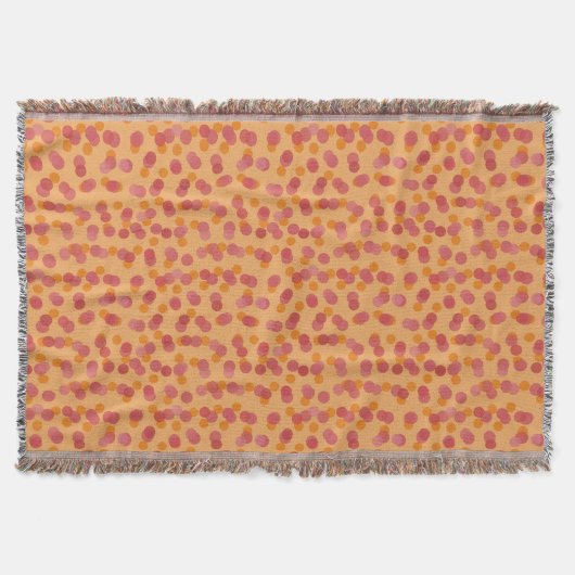 Pfirsich, orange und rosa Punkte Decke (Vorderseite)