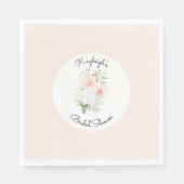 Pfirsich-Orchideen-Blumen-Hochzeitsdusche mit Röte Serviette (Vorderseite)