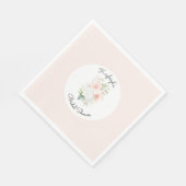 Pfirsich-Orchideen-Blumen-Hochzeitsdusche mit Röte Serviette (Ecke)