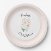Pfirsich-Orchideen-Blush-Hochzeitsdusche Pappteller (Vorderseite)