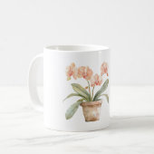 Pfirsich-Orchideen-Blüten Kaffeetasse (Vorderseite Links)