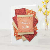 Pfirsich-Oval-Muttertags-Karte Karte (Gelbe Blume)