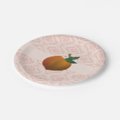 Pfirsich Pappteller (Schrägansicht)