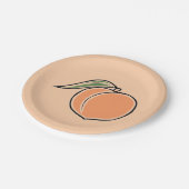 Pfirsich Pappteller (Schrägansicht)