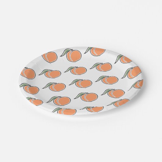 Pfirsich Pappteller (Schrägansicht)