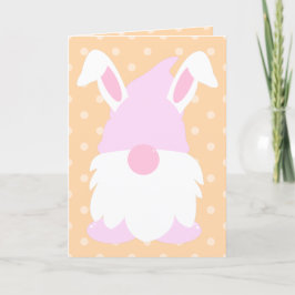 Pfirsich Pastel Polka Dot Gnome Feiertagskarte