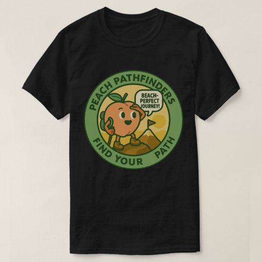 Pfirsich Pfadfinder Finden Sie Ihren Weg T-Shirt (Design vorne)