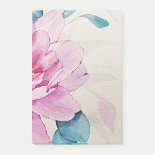 Pfirsich-Pfingstrose-Floral-Aquarell-Post-It-Notiz Post-it Klebezettel