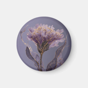 Pfirsich-Pfingstrose inspirierte florale goldene A Magnet