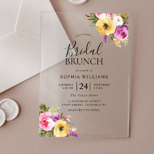 Pfirsich-Pfirsich-Rosa-Bridal-Shower-Brunch Acryleinladungen