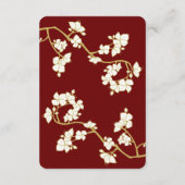 Pfirsich/Pflaumenblüten Rotes Doppelglücksgefühl E Begleitkarte (Rückseite)