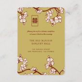 Pfirsich/Pflaumenblüten Rotes Doppelglücksgefühl E Begleitkarte (Vorderseite)