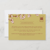 Pfirsich/Pflaumenblüten und Hochzeit mit doppeltem RSVP Karte (Vorderseite)