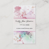 Pfirsich Pink Blue Green Paint Platsch Design oder Visitenkarte (Vorderseite)