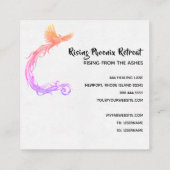 *~* Pfirsich Pink Phoenix Ring of Ombre Fire Quadratische Visitenkarte (Rückseite)