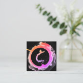 *~* Pfirsich Pink Phoenix Ring of Ombre Fire Quadratische Visitenkarte (Stehend Vorderseite)