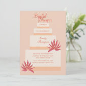 Pfirsich & Pink Wedgecake Brautparty Einladung (Stehend Vorderseite)