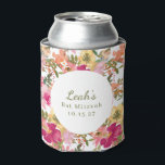 Pfirsich Pink Yellow Floral Bat Mitzvah Individuel Dosenkühler<br><div class="desc">Trendy Peach Pink Yellow Watercolor Floral Bat Mitzvah Individuelle Name Cooler</div>