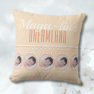 Pfirsich-Polka-Dot-Nursery-Geschenk Kissen