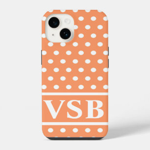 Pfirsich Polka Punkte iPhone 14 Hülle