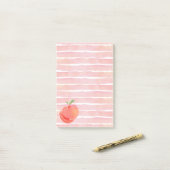 Pfirsich Post-it Klebezettel (Auf Schreibtisch)