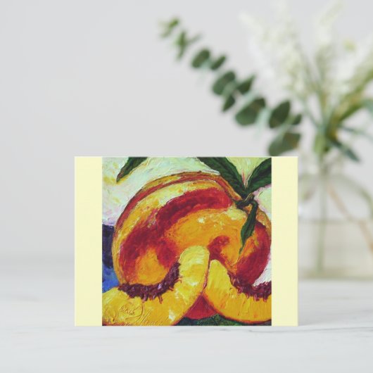 Pfirsich Postkarte (Stehend Vorderseite)