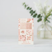 Pfirsich-Quilt-Patchwork-Handmade-Kleidung Visitenkarte (Stehend Vorderseite)