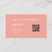 Pfirsich-Quilt-Patchwork-Handmade-Kleidung Visitenkarte (Rückseite)