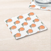 Pfirsich Rechteckiger Pappuntersetzer (angewinkelt)