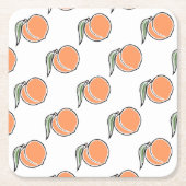 Pfirsich Rechteckiger Pappuntersetzer (Vorderseite)