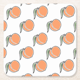 Pfirsich Rechteckiger Pappuntersetzer