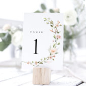 Pfirsich-Rosa-Blumen-Hochzeitstisch-Nummern