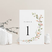 Pfirsich-Rosa-Blumen-Hochzeitstisch-Nummern