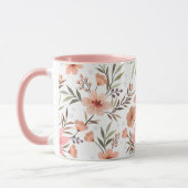 Pfirsich-Rosa-Blumen-Tasse Tasse (Links)