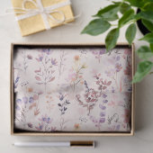 Pfirsich Rosa Boho-Wasserfarbe Wildblume Seidenpapier (Geschenk)