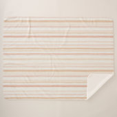 Pfirsich-Rosa-Creme-Streifen Sherpadecke (Vorderseite (Horizontal))
