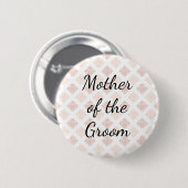 Pfirsich-Rosa-Damask-Mutter der Braut Button (Vorne & Hinten)