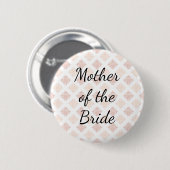 Pfirsich-Rosa-Damask-Mutter der Braut Button (Vorne & Hinten)